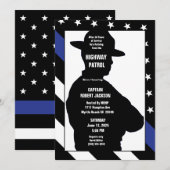 Invitation Drapeau de l'État Ligne bleue Parti de retraite (Devant / Derrière)