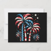 Invitation Drapeau de l'été 4 juillet (Dos)