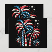 Invitation Drapeau de l'été 4 juillet (Devant / Derrière)