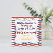Invitation Drapeau de liberté Patriotique Wavy Stars and Stri (Debout devant)