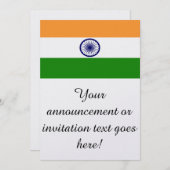 Invitation Drapeau de l'Inde (Devant / Derrière)