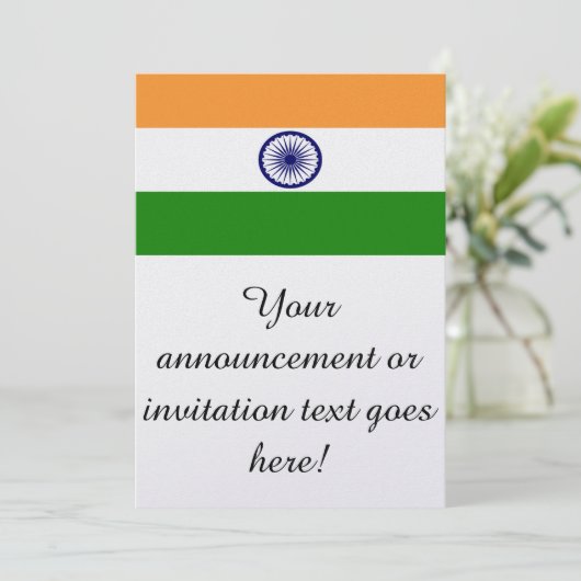 Invitation Drapeau de l'Inde (Debout devant)