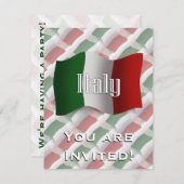 Invitation Drapeau de l'Italie (Devant / Derrière)