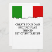 Invitation Drapeau de l'Italie (Devant / Derrière)