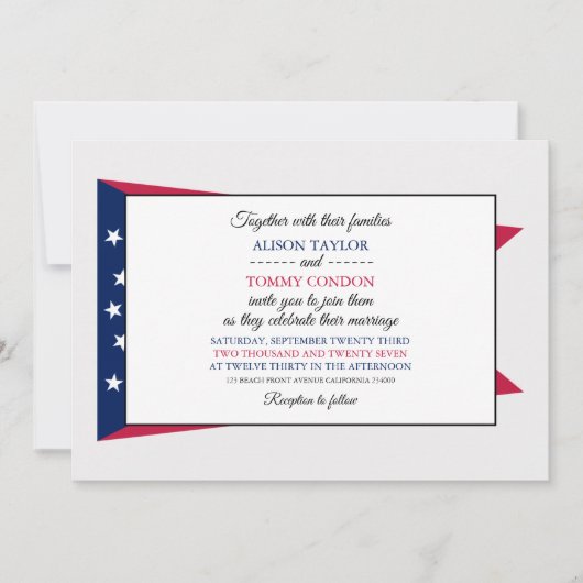 Invitation Drapeau de l'Ohioan, Drapeau du Mariage de l'Ohio (Devant)