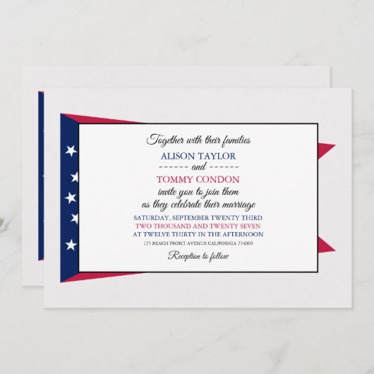Invitation Drapeau de l'Ohioan, Drapeau du Mariage de l'Ohio (Devant / Derrière)