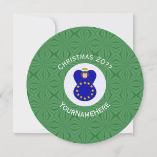 Invitation Drapeau de Noël personnalisé de l'Union Européenne