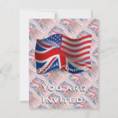 Invitation Drapeau de ondulation Britannique-Américain (Devant)