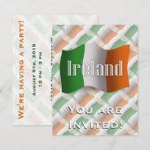 Invitation Drapeau de ondulation de l'Irlande (Devant / Derrière)