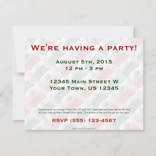 Invitation Drapeau de ondulation du Mexique (Dos)