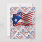 Invitation Drapeau de ondulation Rican-Américain de Puerto (Devant)