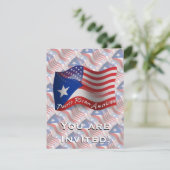 Invitation Drapeau de ondulation Rican-Américain de Puerto (Debout devant)