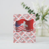 Invitation Drapeau de ondulation Suisse-Américain (Debout devant)