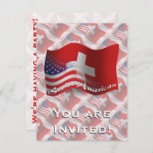 Invitation Drapeau de ondulation Suisse-Américain (Devant / Derrière)