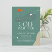Invitation Drapeau de parcours de golf pour l'anniversaire ad (Debout devant)