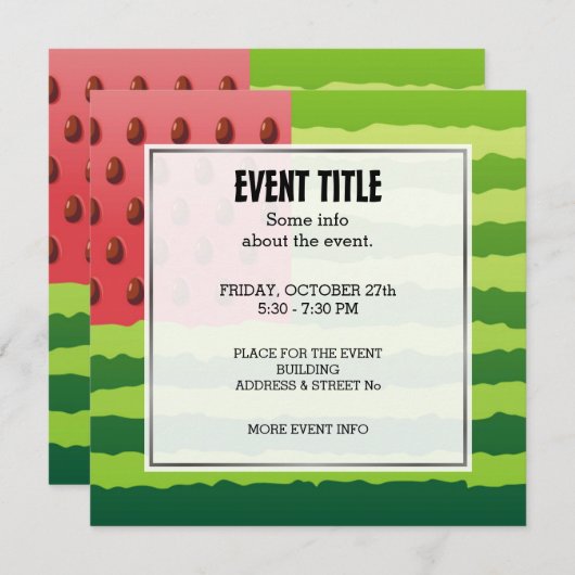 Invitation Drapeau de pastèque (Devant / Derrière)
