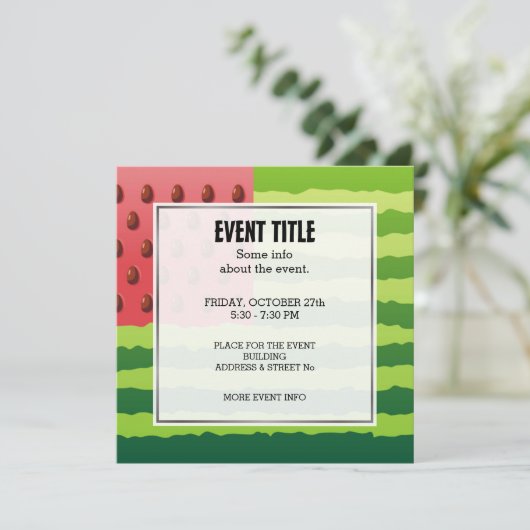 Invitation Drapeau de pastèque (Debout devant)
