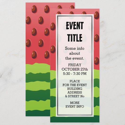 Invitation Drapeau de pastèque (Devant / Derrière)