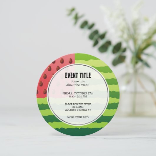 Invitation Drapeau de pastèque (Debout devant)