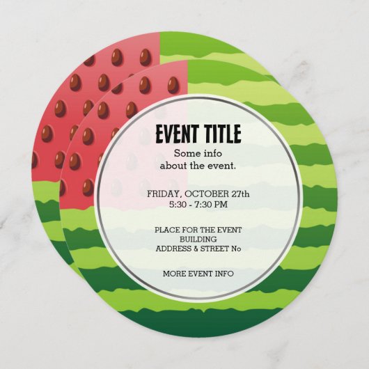 Invitation Drapeau de pastèque (Devant / Derrière)