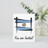 Invitation Drapeau de pinceau argentin (Debout devant)