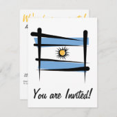 Invitation Drapeau de pinceau argentin (Devant / Derrière)