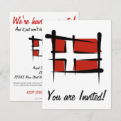 Invitation Drapeau de pinceau danois (Devant / Derrière)