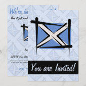 Invitation Drapeau de pinceau écossais (Devant / Derrière)