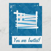 Invitation Drapeau de pinceau grec (Devant / Derrière)