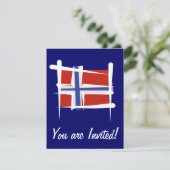 Invitation Drapeau de pinceau norvégien (Debout devant)