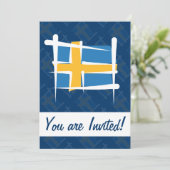 Invitation Drapeau de pinceau suédois (Debout devant)