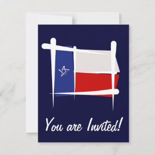 Invitation Drapeau de pinceau texan