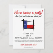 Invitation Drapeau de pinceau texan (Dos)