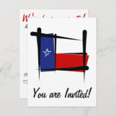 Invitation Drapeau de pinceau texan (Devant / Derrière)
