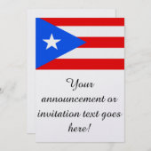 Invitation Drapeau de Porto Rico (Devant / Derrière)