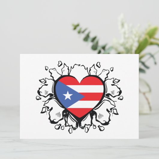 Invitation Drapeau de Porto Rico Boricua Cute Simple (Debout devant)