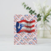 Invitation Drapeau de Porto Rico Waving (Debout devant)
