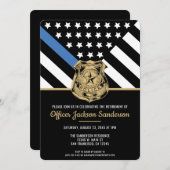 Invitation Drapeau de retraite de la police Agent de la force (Devant / Derrière)