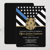 Invitation Drapeau de retraite de la police Agent des forces (Devant / Derrière)