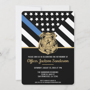 Invitation Drapeau de retraite de la police Agent des forces