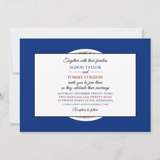 Invitation Drapeau de Virginie, Drapeau de Virginie Mariage (Devant)