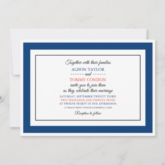 Invitation Drapeau de Virginie-Occidentale, Drapeau du Mariag (Devant)