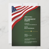Invitation Drapeau des États-Unis | Coin | Vert armée (Devant)