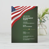 Invitation Drapeau des États-Unis | Coin | Vert armée (Debout devant)