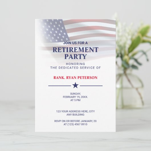 Invitation Drapeau des États-Unis | Dégradé transparent | Bla (Debout devant)