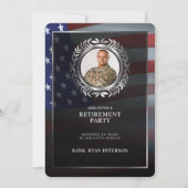 Invitation Drapeau des États-Unis | Feuille de laurier argent (Devant)