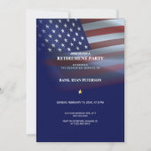 Invitation Drapeau des États-Unis | Transparent | Bleu (Devant)