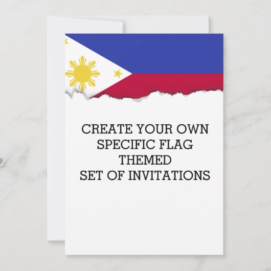 Invitation Drapeau des Philippines (Devant)