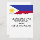 Invitation Drapeau des Philippines (Devant / Derrière)