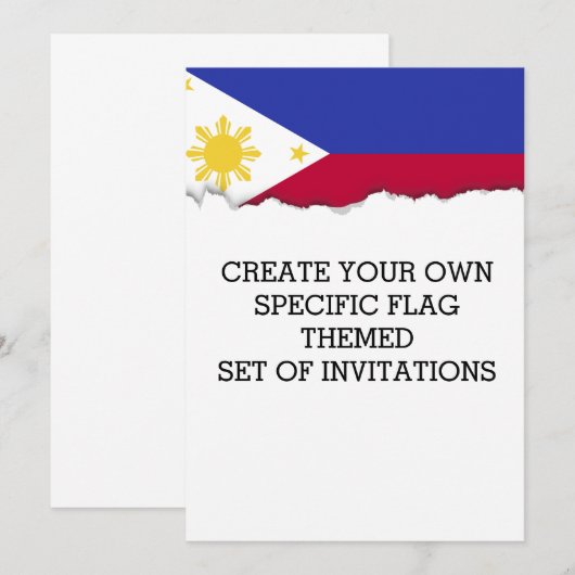 Invitation Drapeau des Philippines (Devant / Derrière)